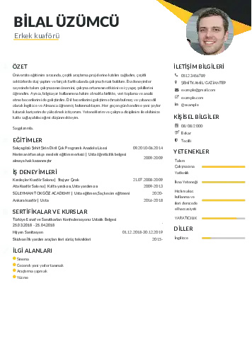 Kuaför Cv Örnekleri cv indir